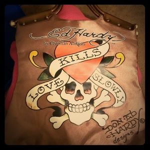 Ed Hardy Metallic Bronze Tote